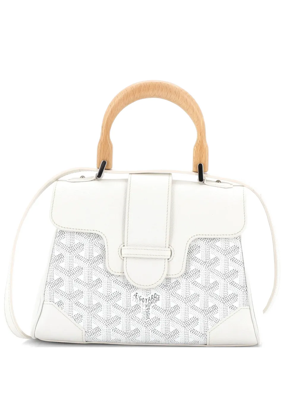 Goyard Pre-Owned Saigon Top Handle Bag Coated Canvas with Leather Mini shoulder bag - Bianco