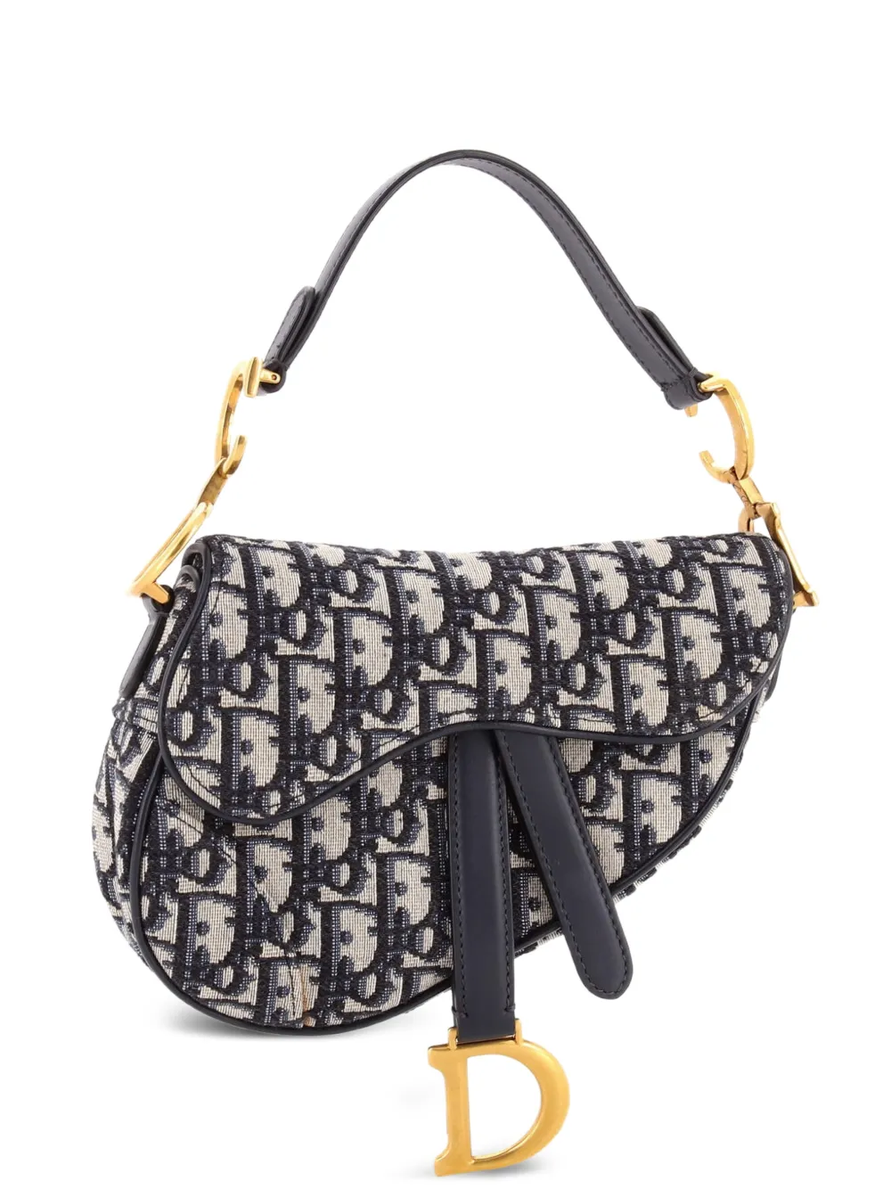 Christian Dior Pre-Owned Saddle Handbag Oblique Canvas Mini shoulder bag - Blu