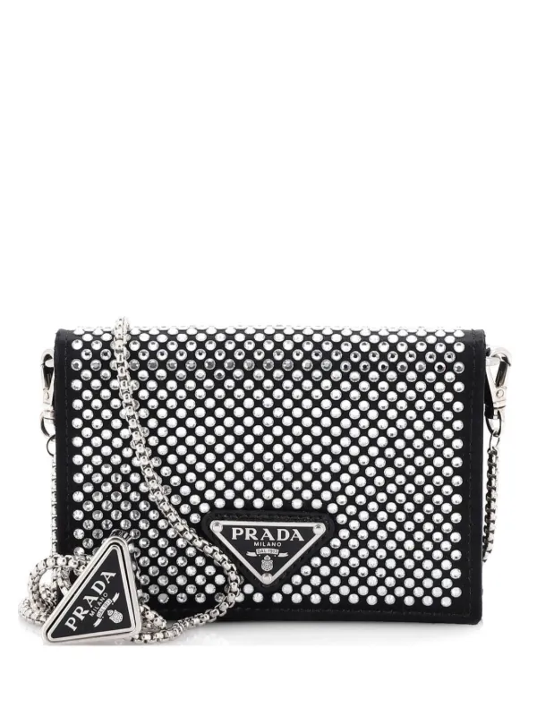 Prada Pre-Owned フラップ カードケース ウィズチェーン サテン