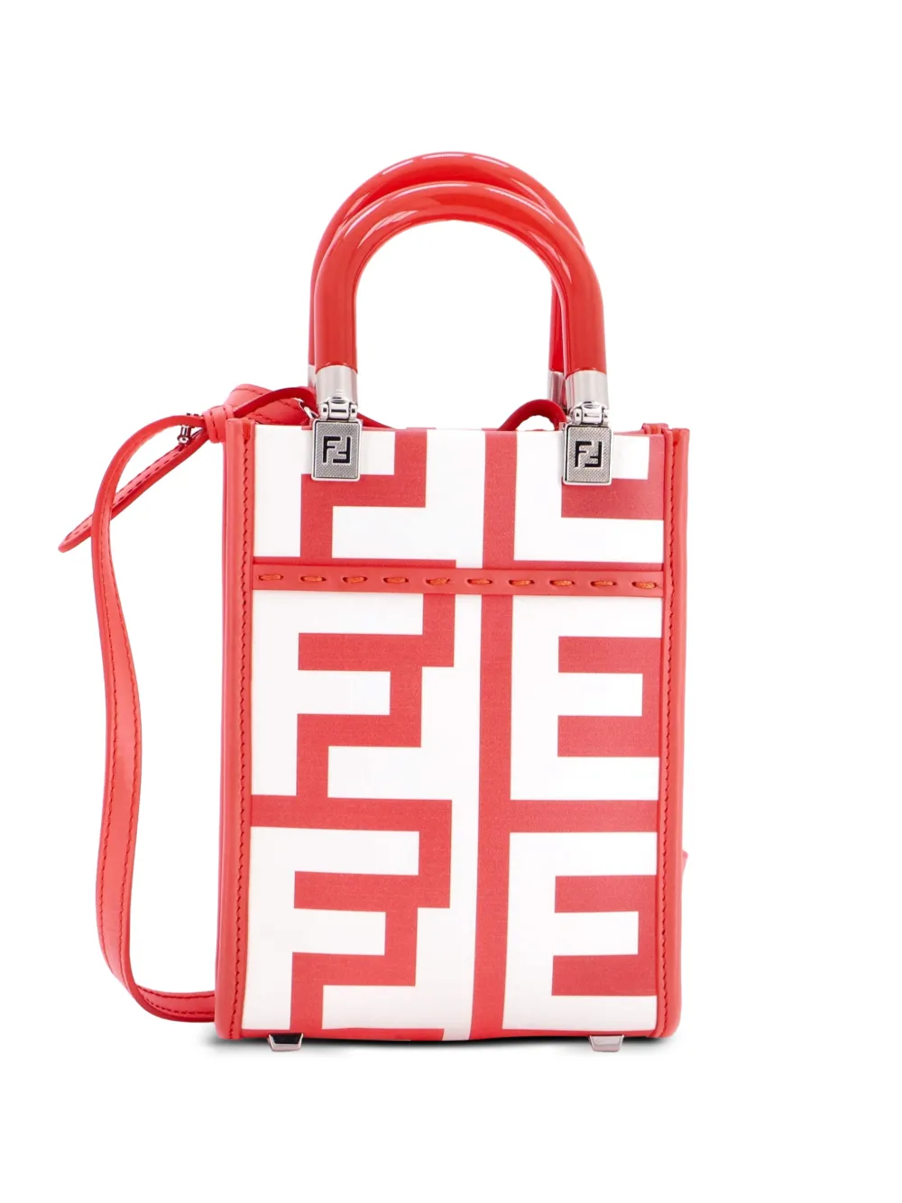 Fendi Pre-Owned x Marc Jacobs Sunshine Shopper Tote Printed Leather Mini crossbody bag - Rosso