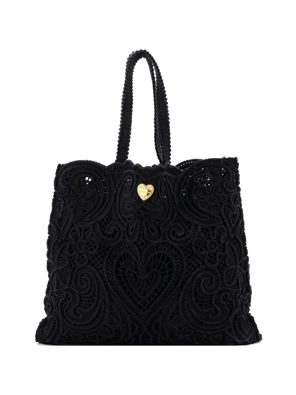 Dolce & Gabbana Pre-Owned Beatrice Crochet Lace Jacquard Large tote bag - Nero