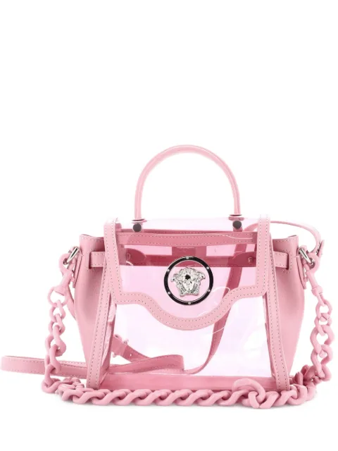Versace Pre-Owned La Medusa Top Handle Bag PVC with Leather Small satchel