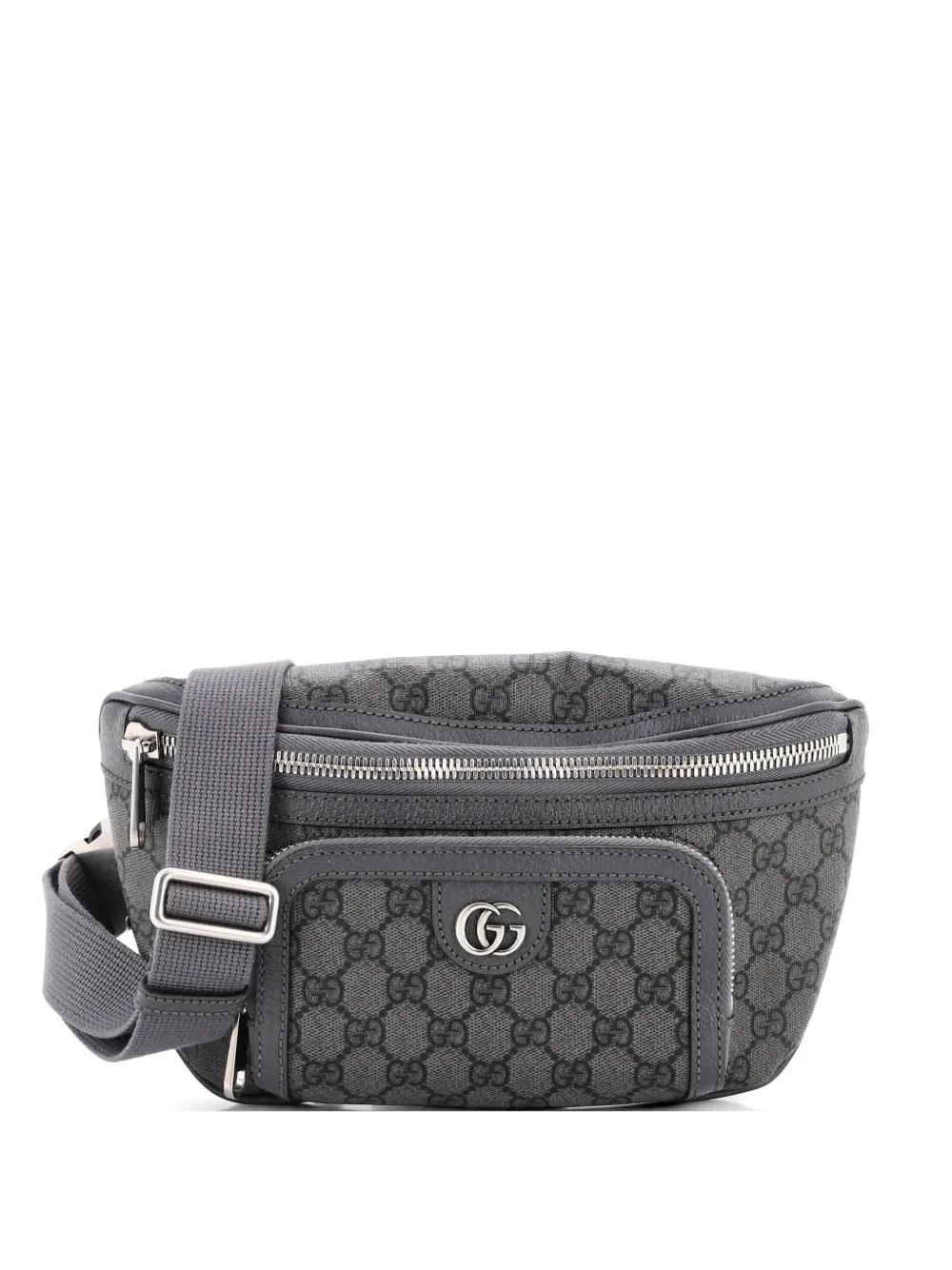 Gucci Pre-Owned Ophidia Front Pocket Zip GG Coated Canvas Medium belt bag - Grigio