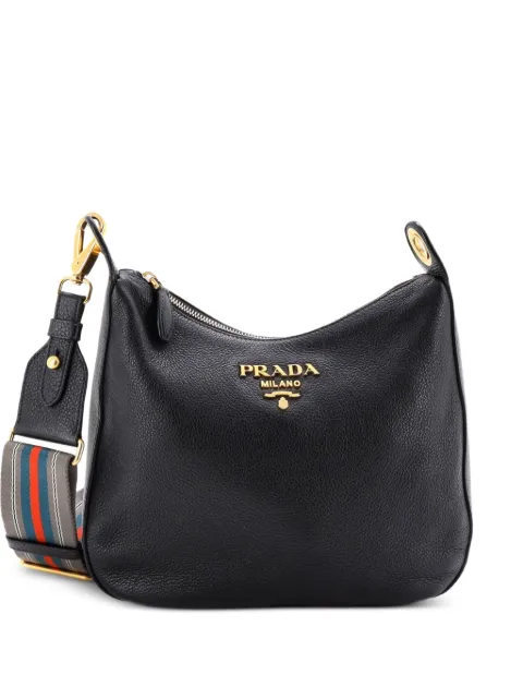 Prada Pre-Owned Messenger Vitello Daino crossbody-taske med dobbelt rem