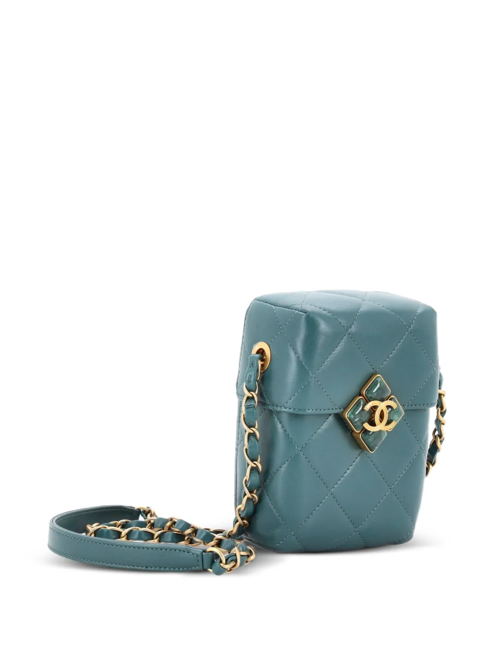 Diamond Lock Cc Phone Holder Crossbody Bag Quilted Lambskin Mini Shoulder Bag