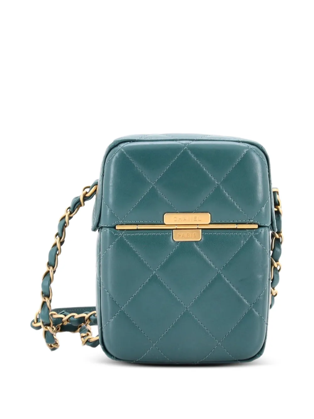 Diamond Lock Cc Phone Holder Crossbody Bag Quilted Lambskin Mini Shoulder Bag