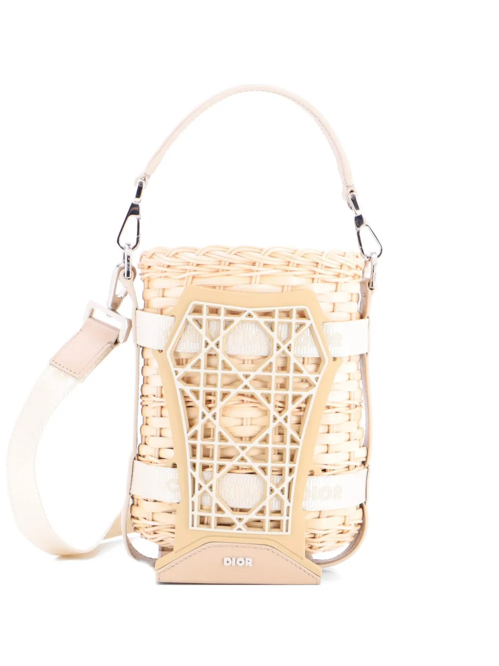 Christian Dior Pre-Owned Sahara Basket Bag Wicker Raffia with Leather bucket bag - Toni neutri