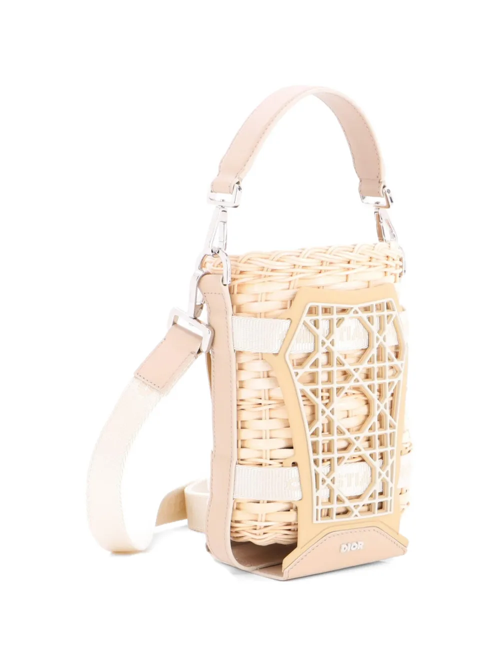 Sahara Basket Bag Wicker Raffia With Leather Bucket Bag