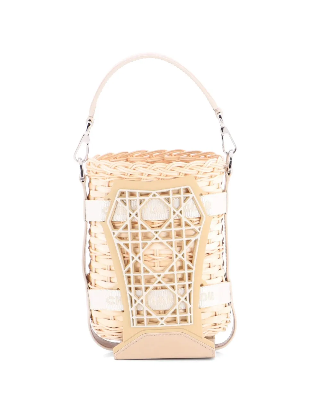Sahara Basket Bag Wicker Raffia With Leather Bucket Bag