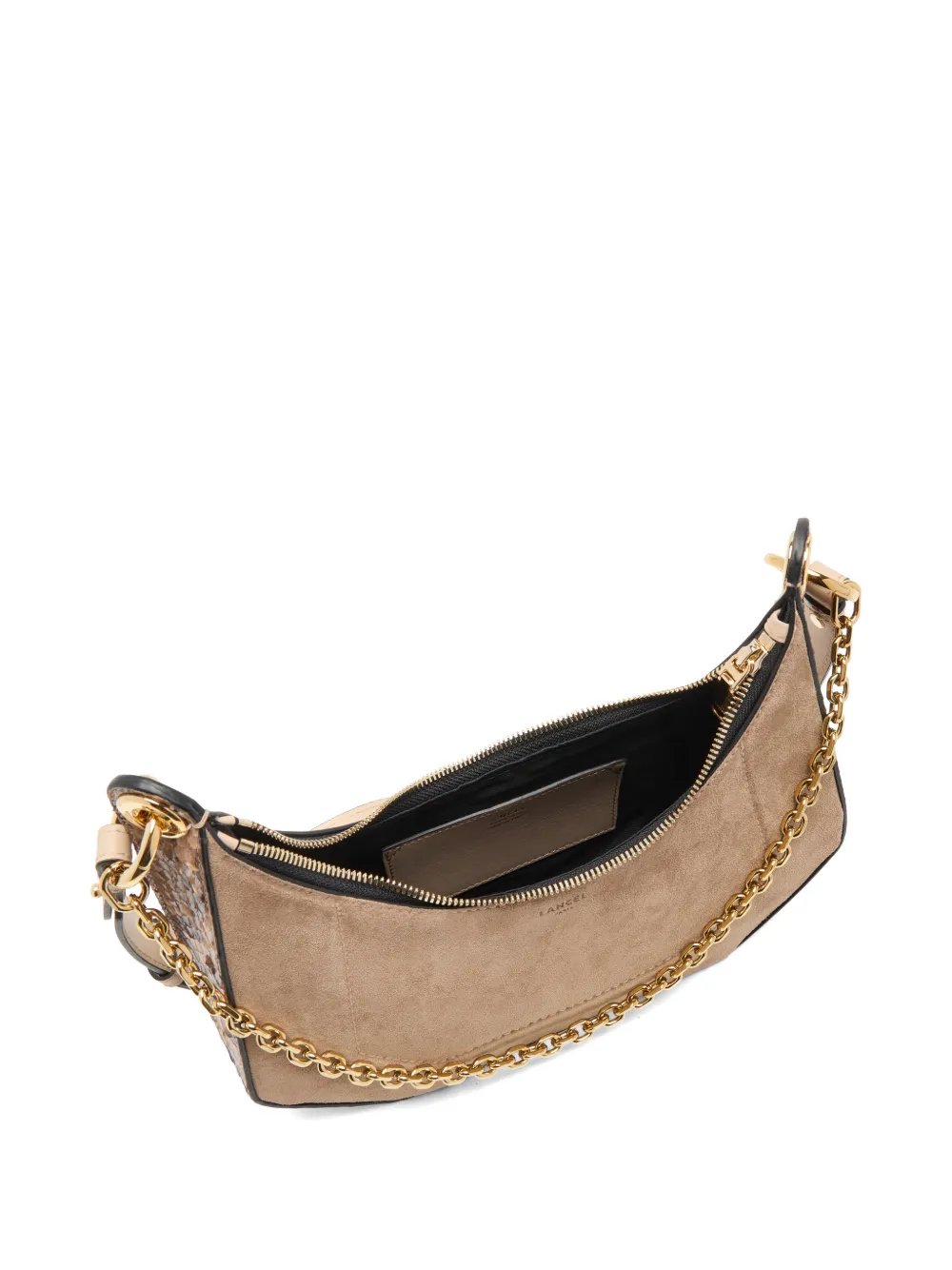 Lancel Croisette schoudertas met kettinghengsel Beige