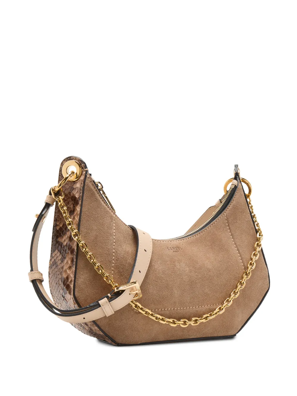 Lancel Croisette schoudertas met kettinghengsel Beige