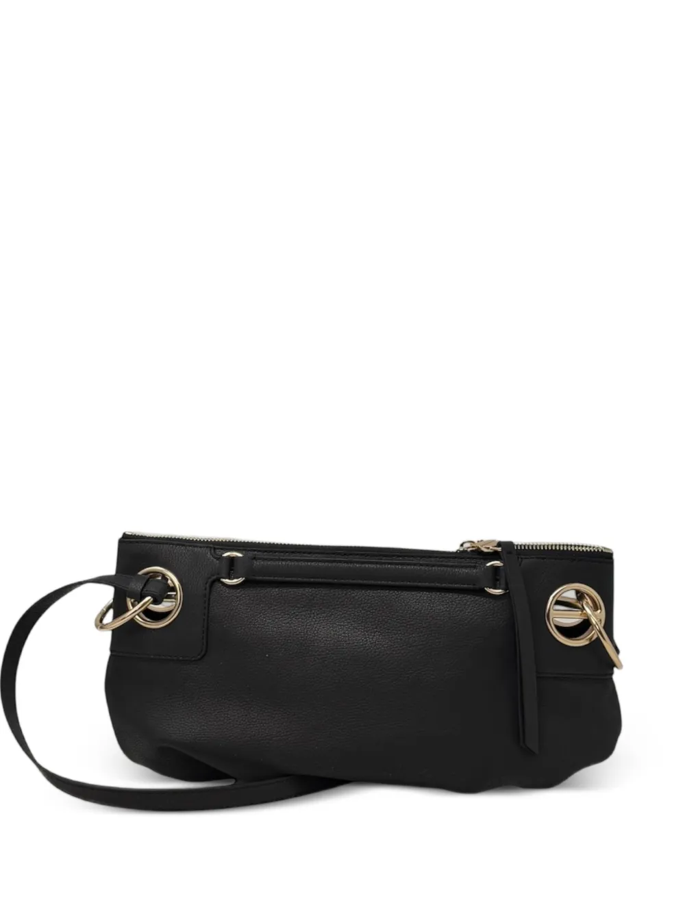 Borbonese small London ring detail shoulder bag - Nero