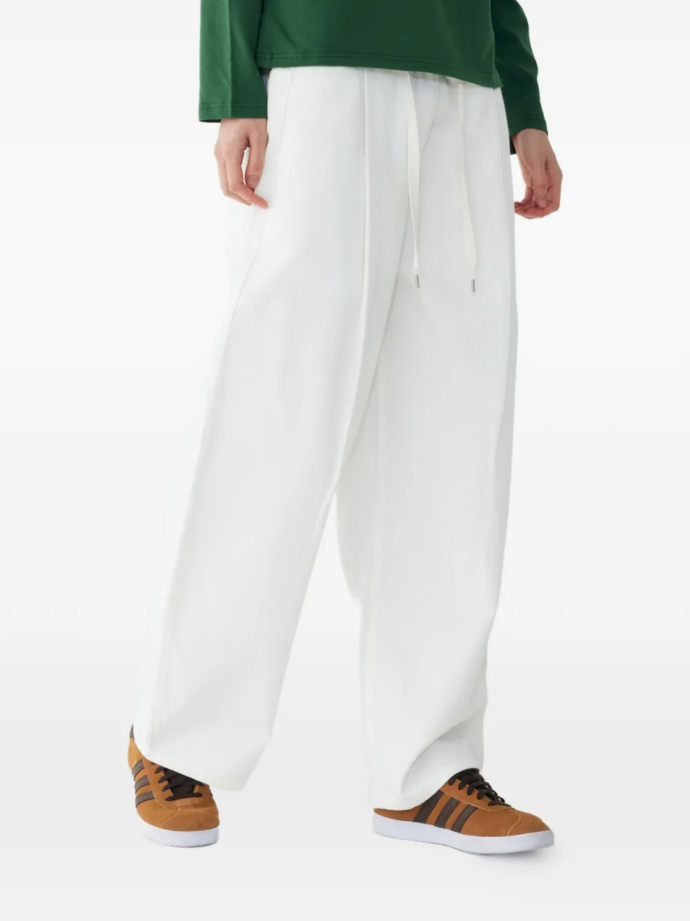  Tomboy Drawstring Denim Trousers - White 