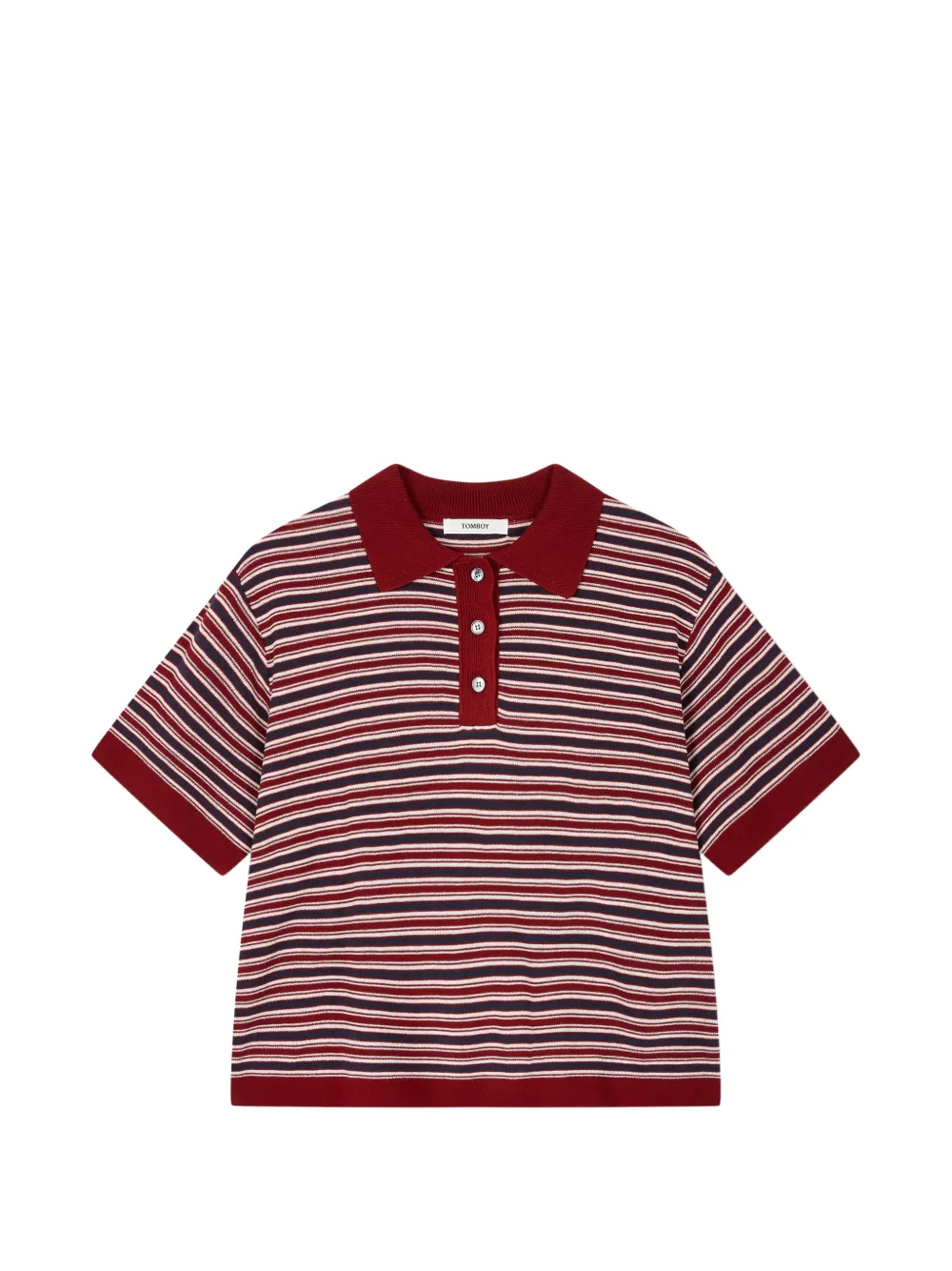 TOMBOY striped short sleeve sweater - Rosso