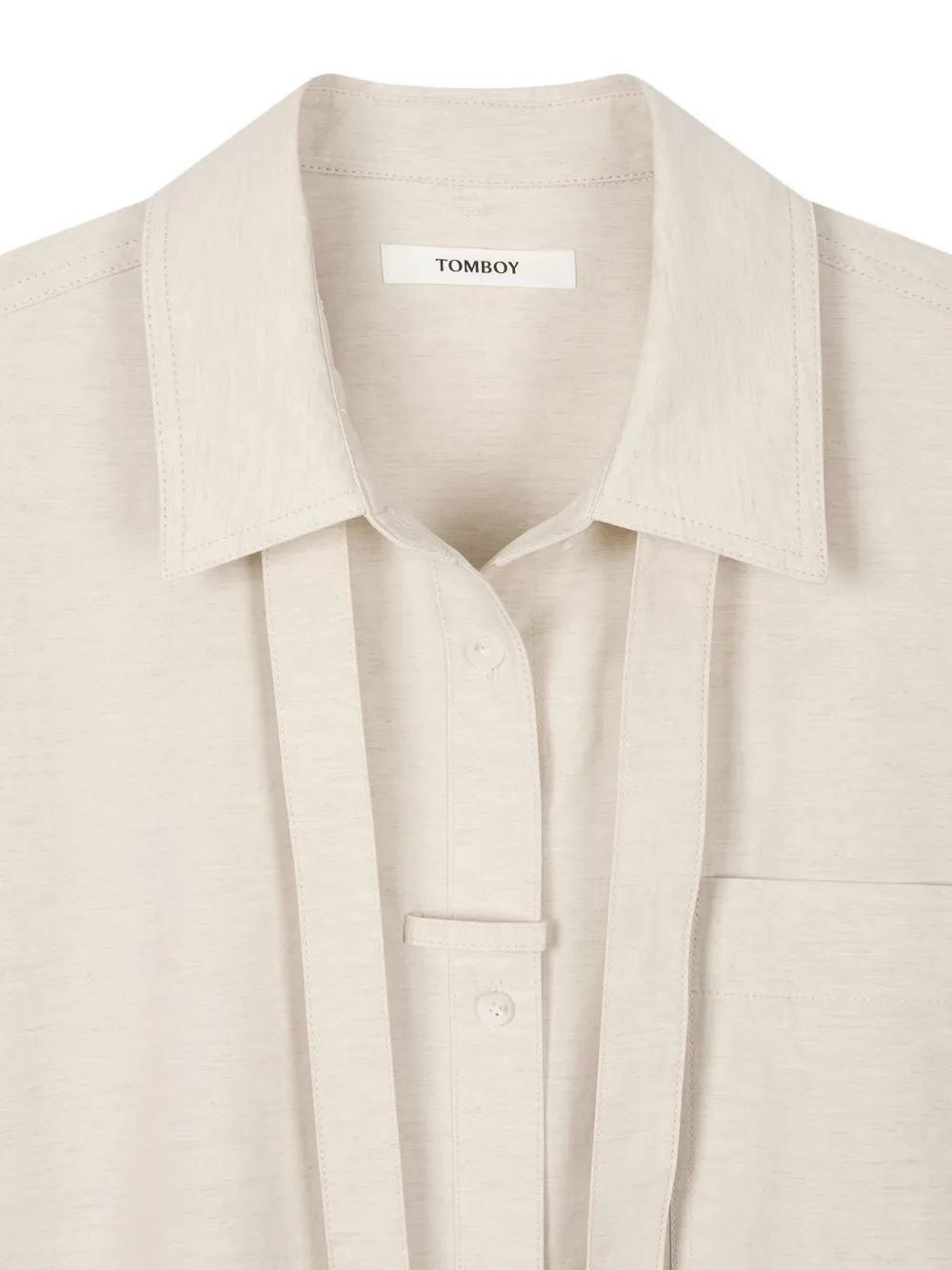 TOMBOY Jurk met ruimvallende kraag Beige