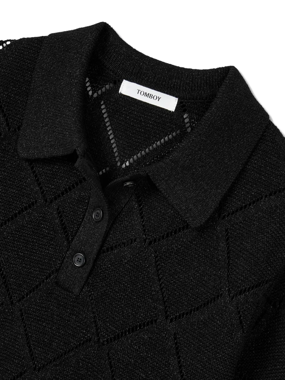 TOMBOY Gebreide top met diamant-jacquard Zwart