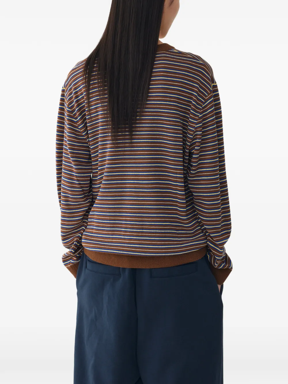 TOMBOY Gestreepte trui met ronde hals Bruin