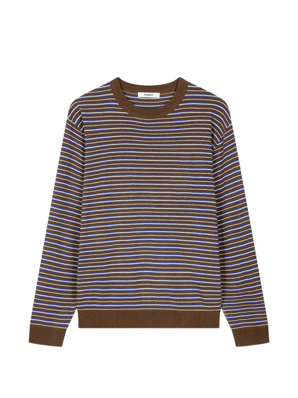 TOMBOY striped round neck sweater - Marrone