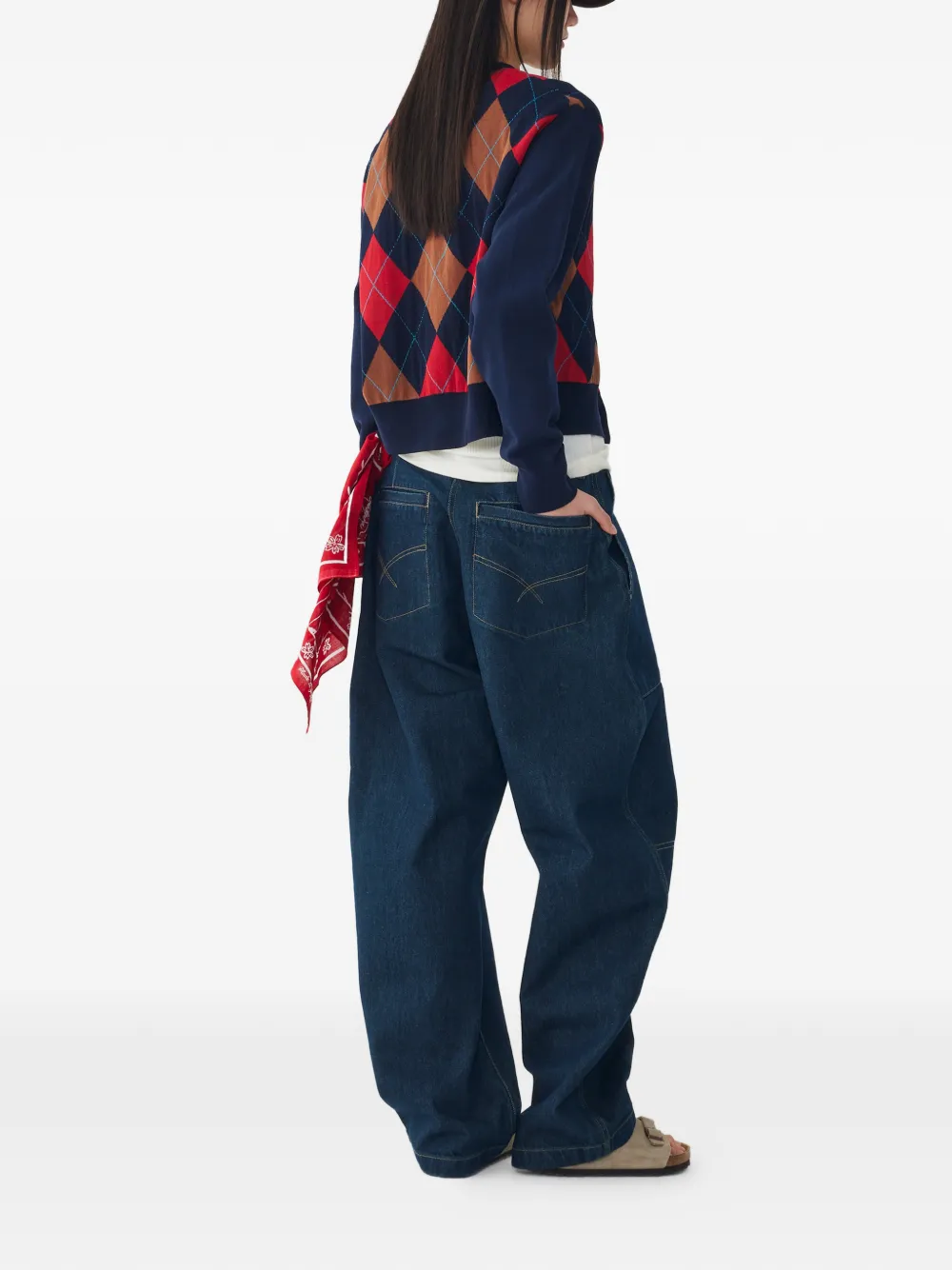 TOMBOY Vest met argyle-patroon Blauw