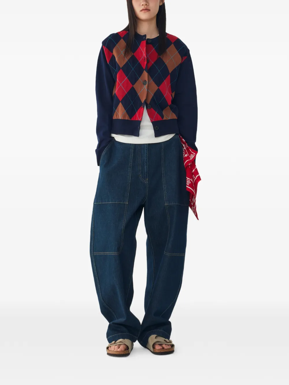 TOMBOY Vest met argyle-patroon Blauw