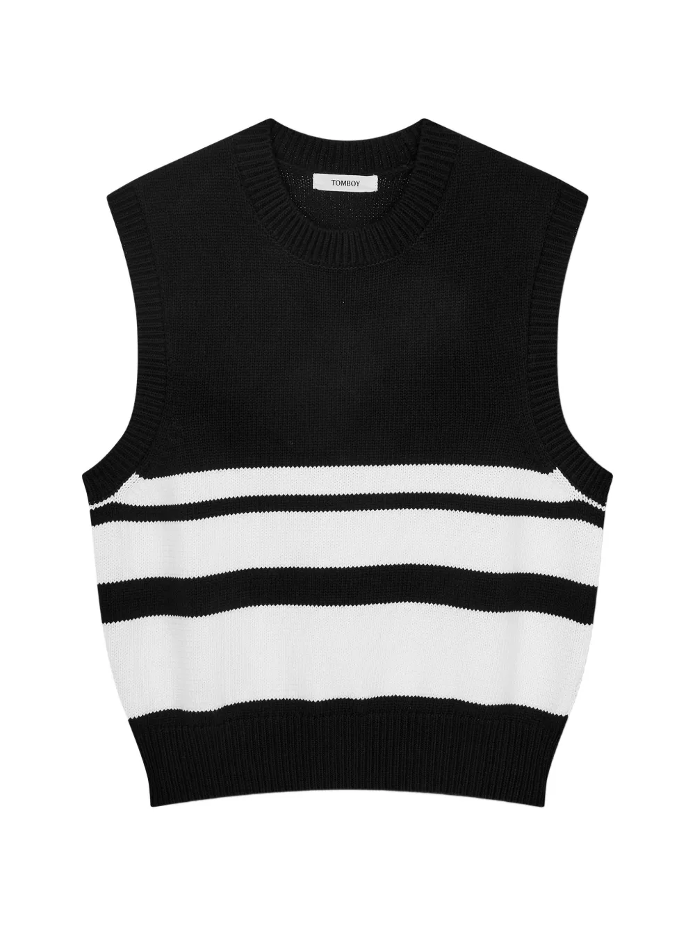 TOMBOY striped knit vest - Nero