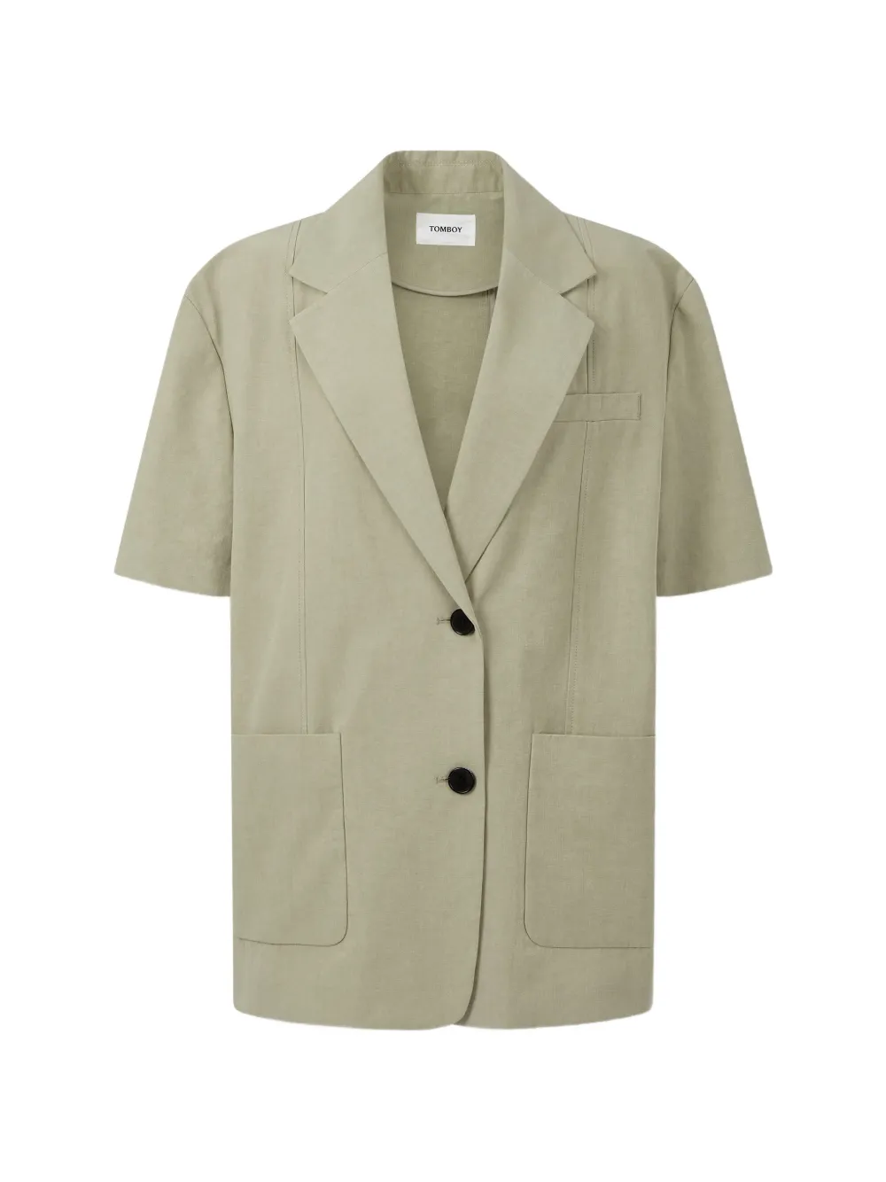 TOMBOY short-sleeve notched-lapels oversized jacket - Grün