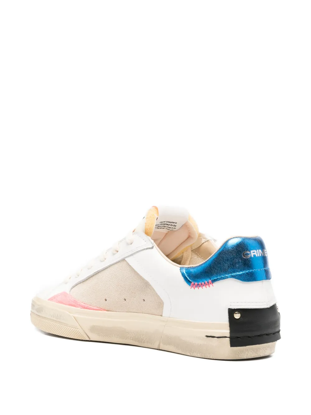 Crime London Deconstructed suede panel sneakers Wit