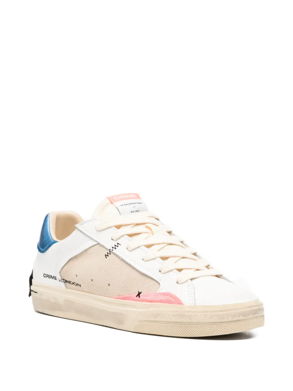 Crime London Deconstructed suede panel sneakers Wit