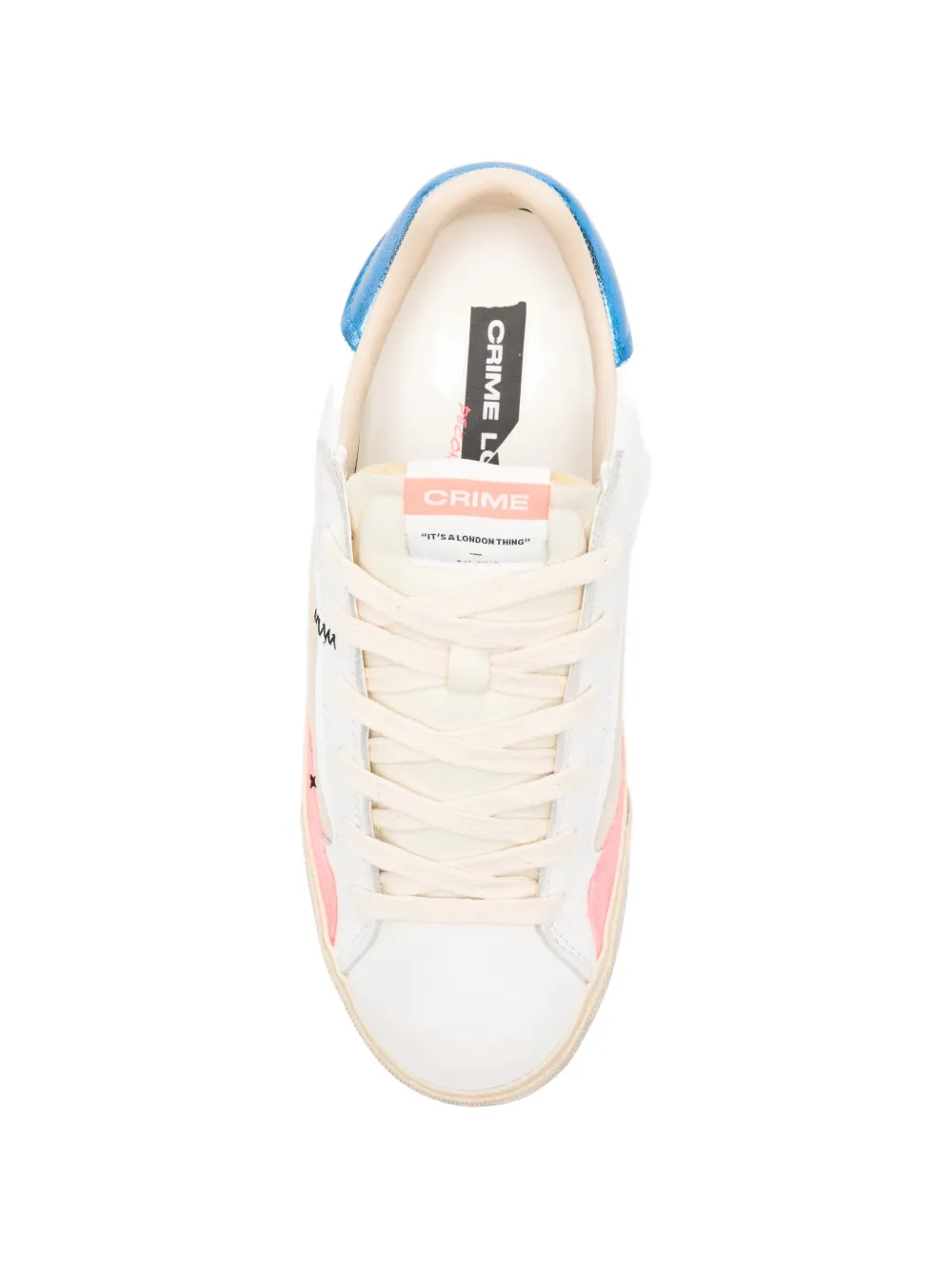 Crime London Deconstructed suede panel sneakers Wit