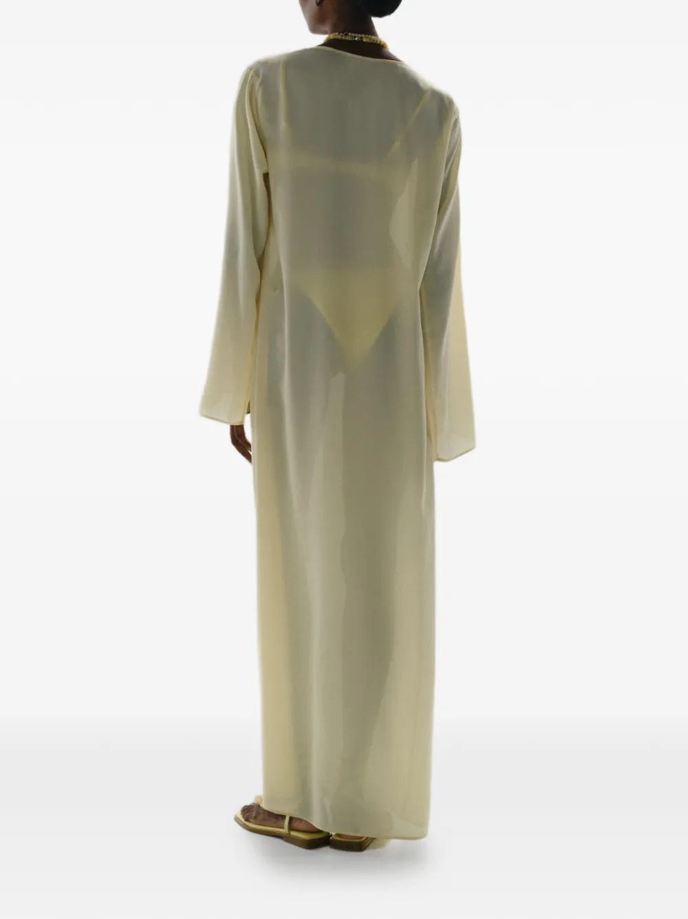 Baobab Luna bell-sleeves cut-out maxi cover-up Geel