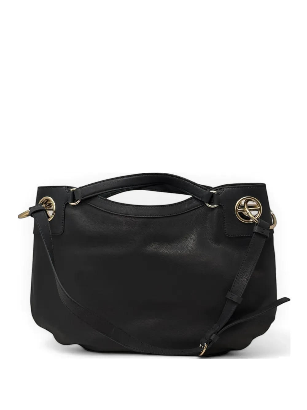 Borbonese Medium London Ring Shoulder Bag In Black