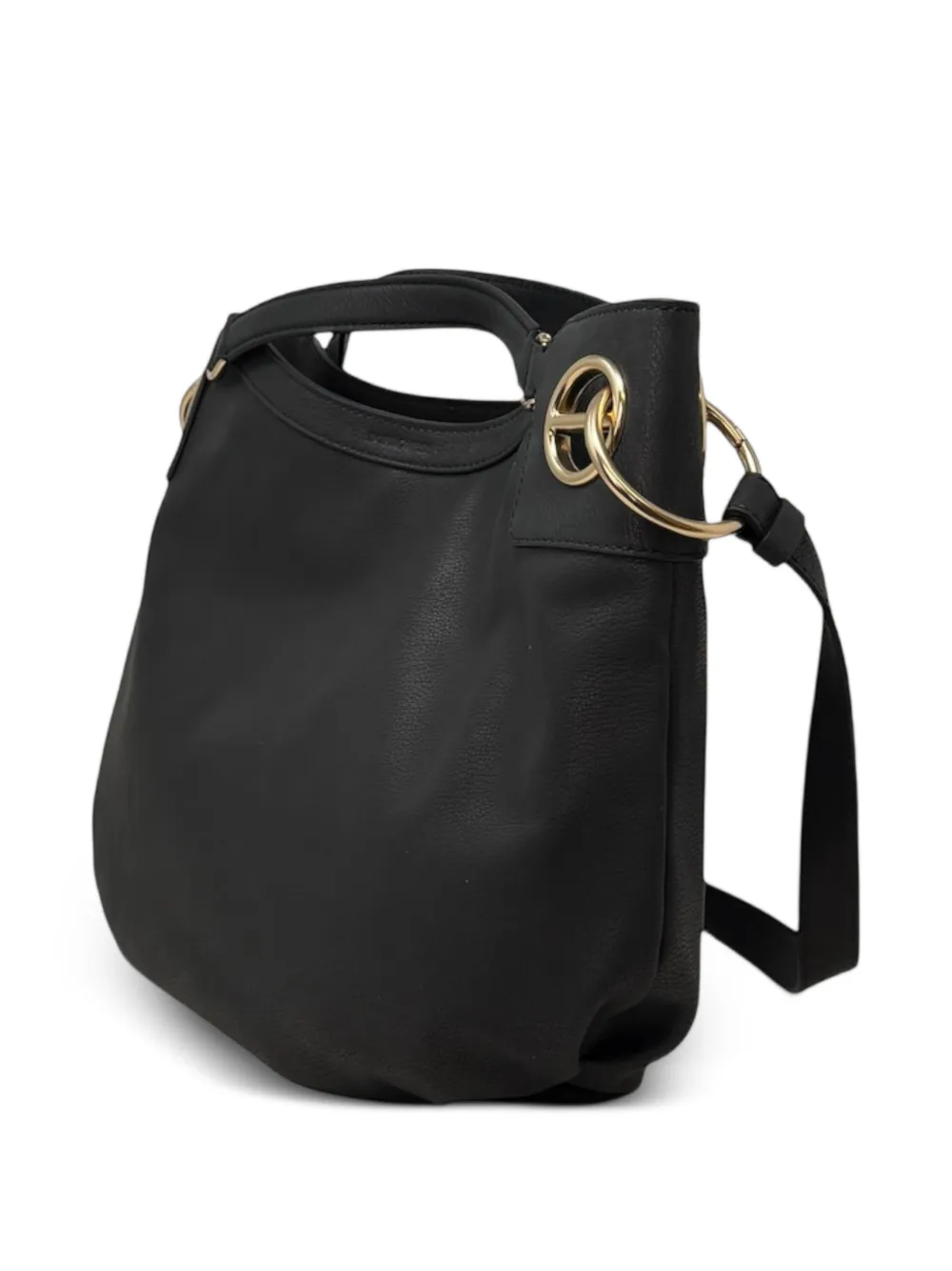  Borbonese Medium London Ring Shoulder Bag - Black 