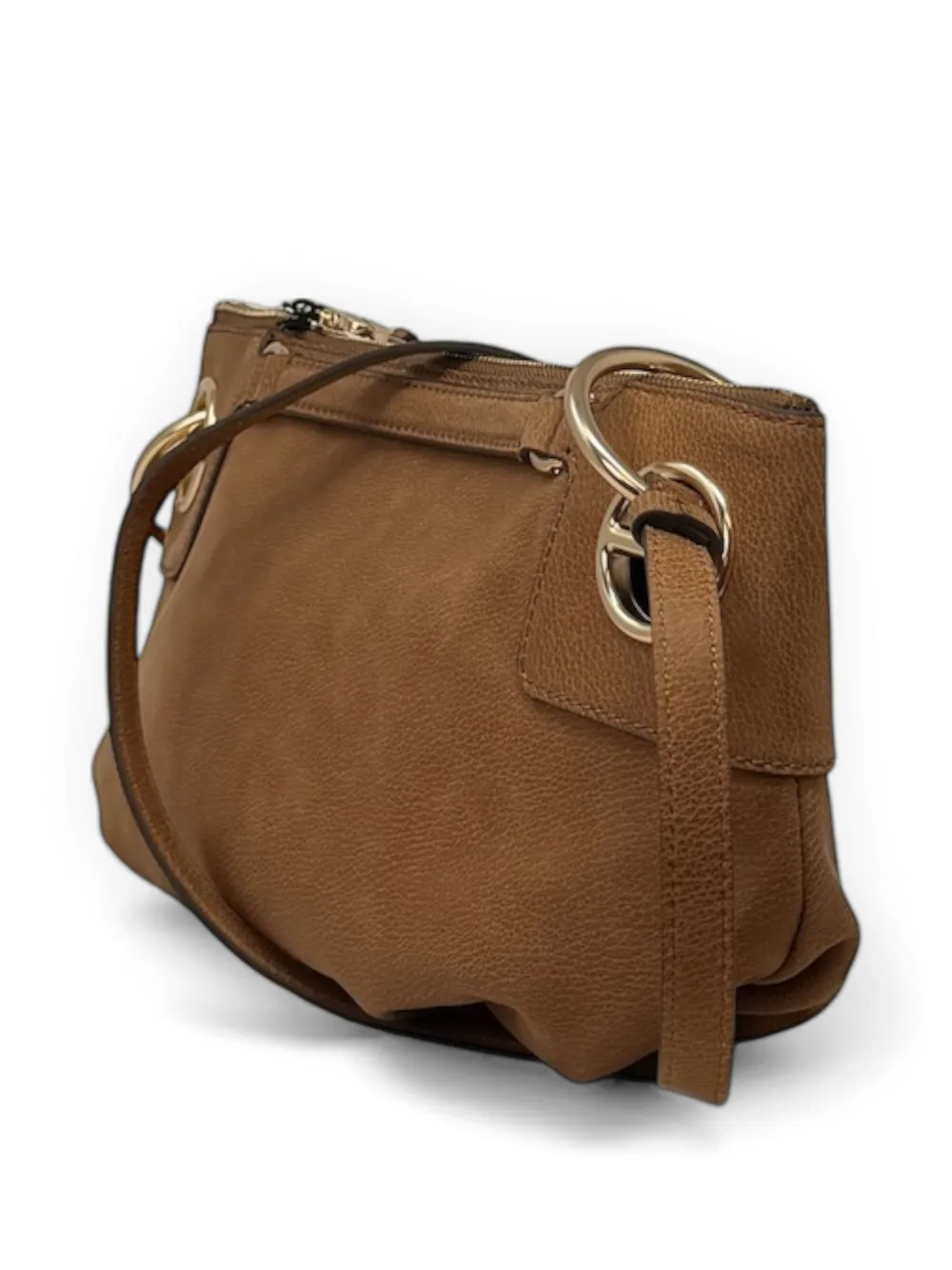  Borbonese Small London Crossover Ring Shoulder Bag - Brown 