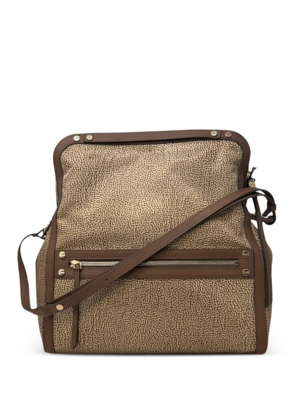 Borbonese zip hobo shoulder bag - Marrone