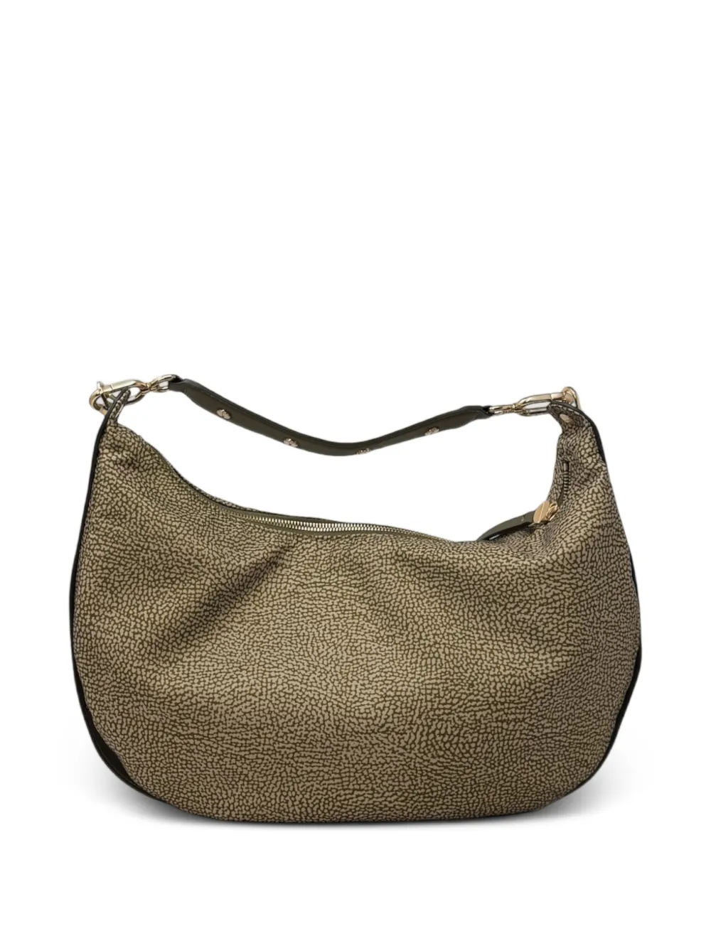 Borbonese medium Frame dotted hobo shoulder bag - Verde