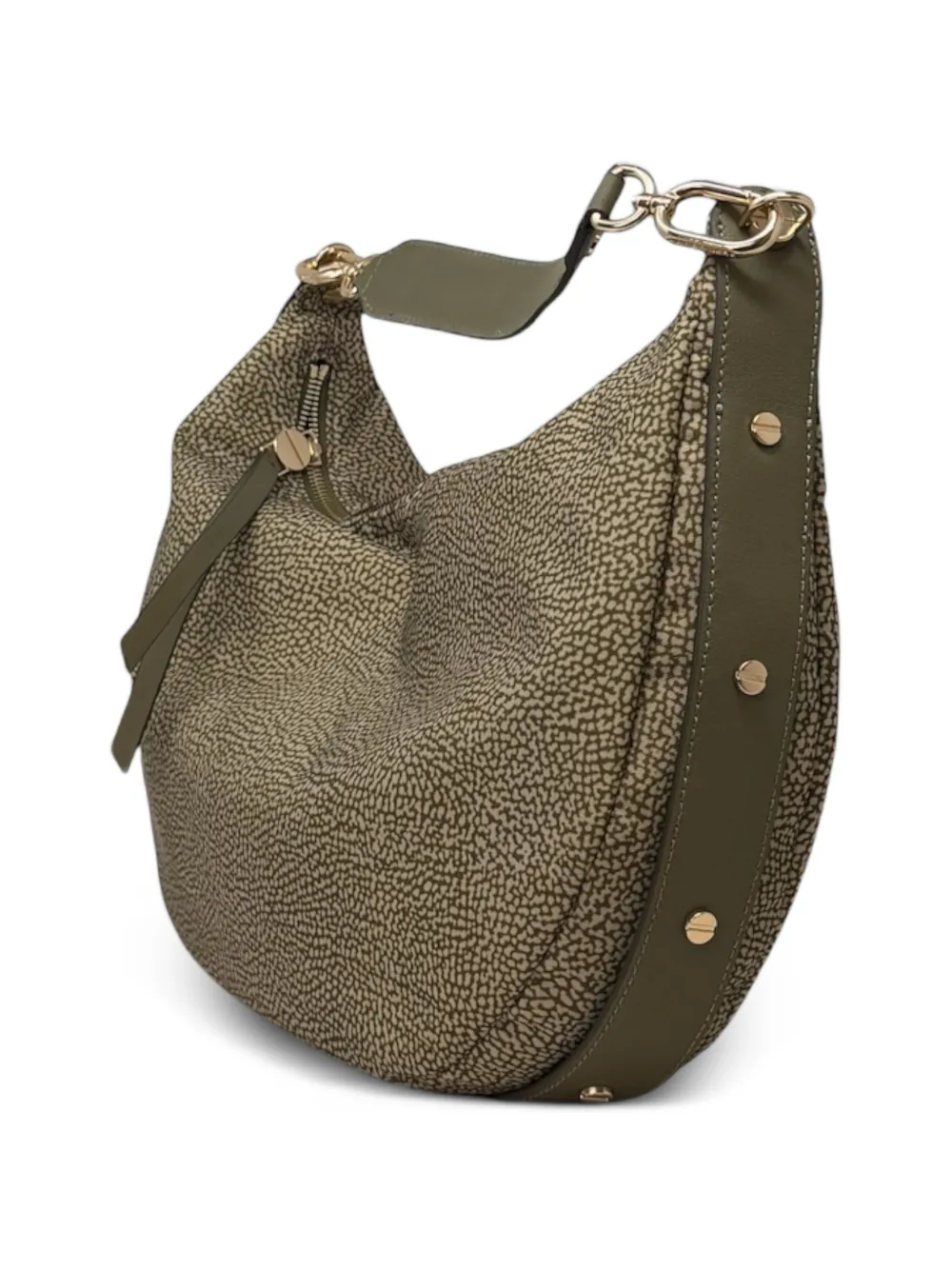  Borbonese Medium Frame Dotted Hobo Shoulder Bag - Green 