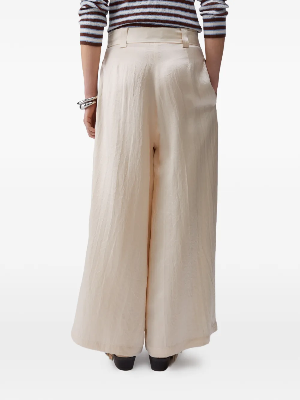 LIU JO Palazzo plooibroek met split Beige