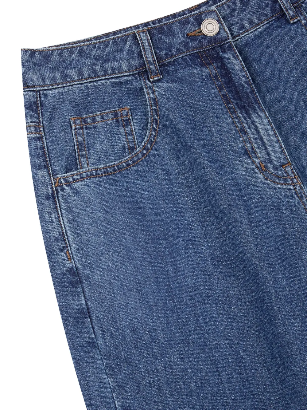 TOMBOY Denim shorts met knoop Blauw