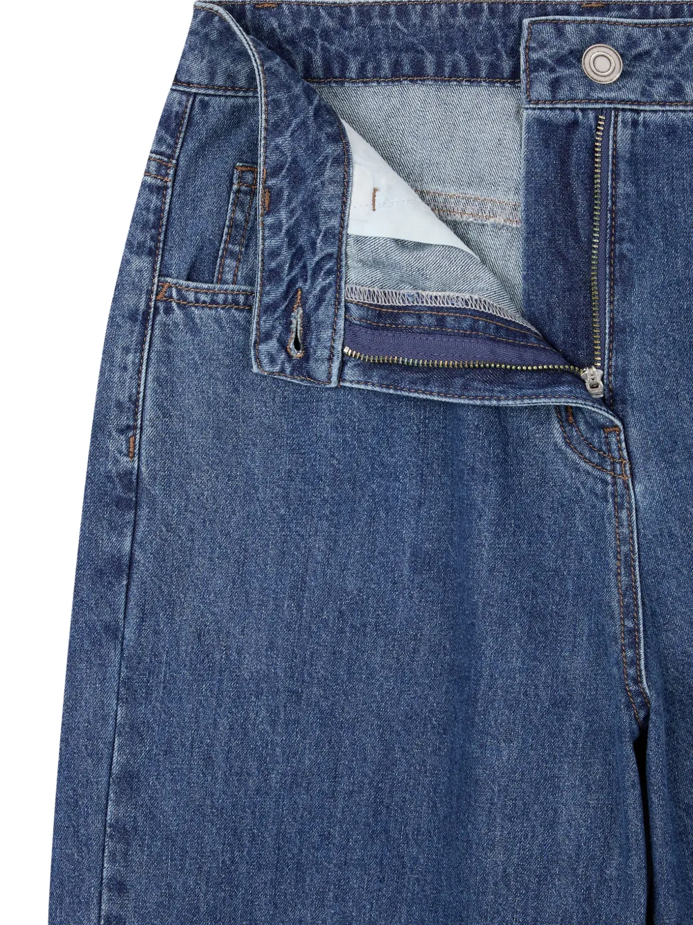 TOMBOY Denim shorts met knoop Blauw