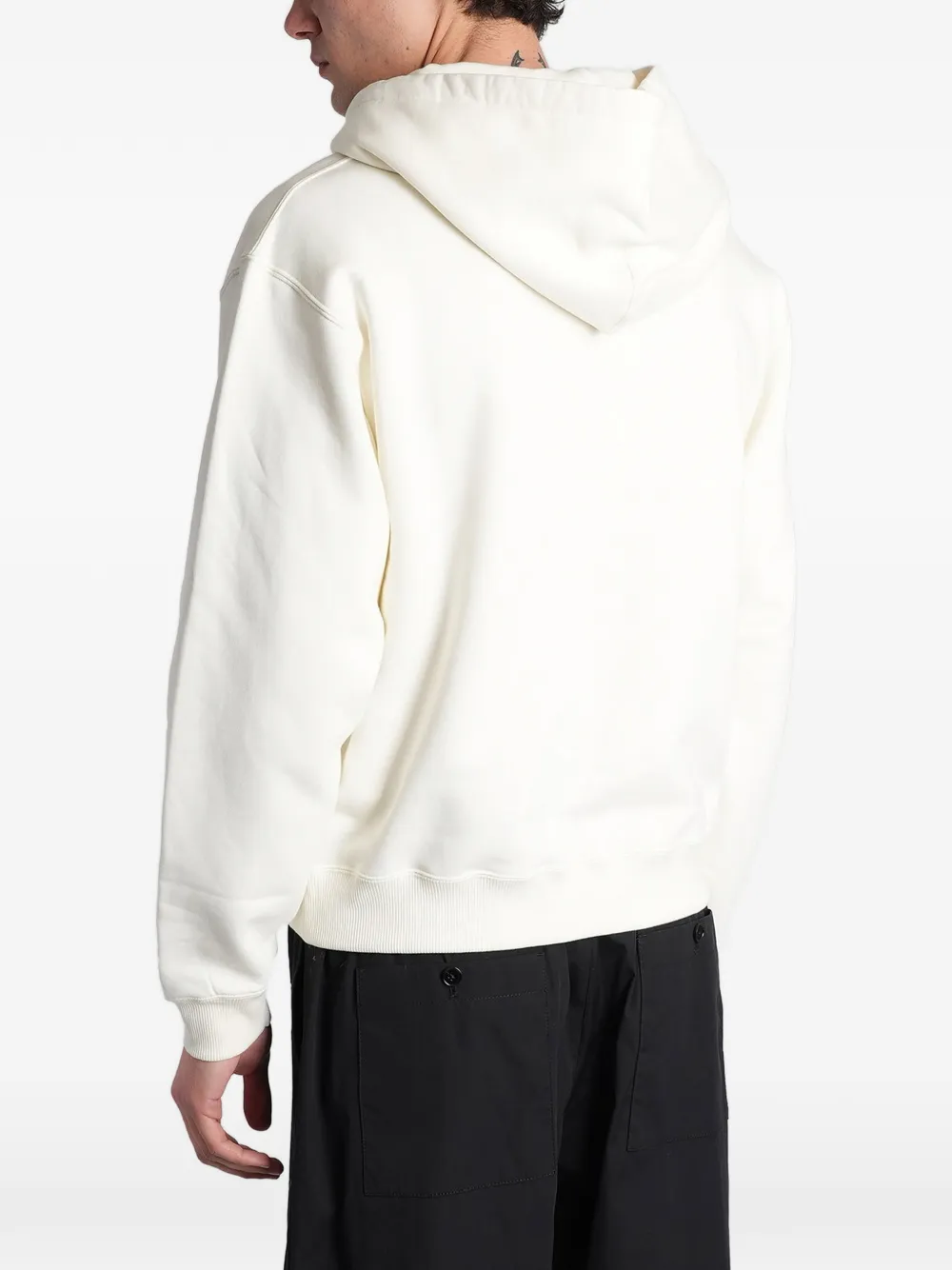 Jil Sander Hoodie met logoprint en trekkoord Beige