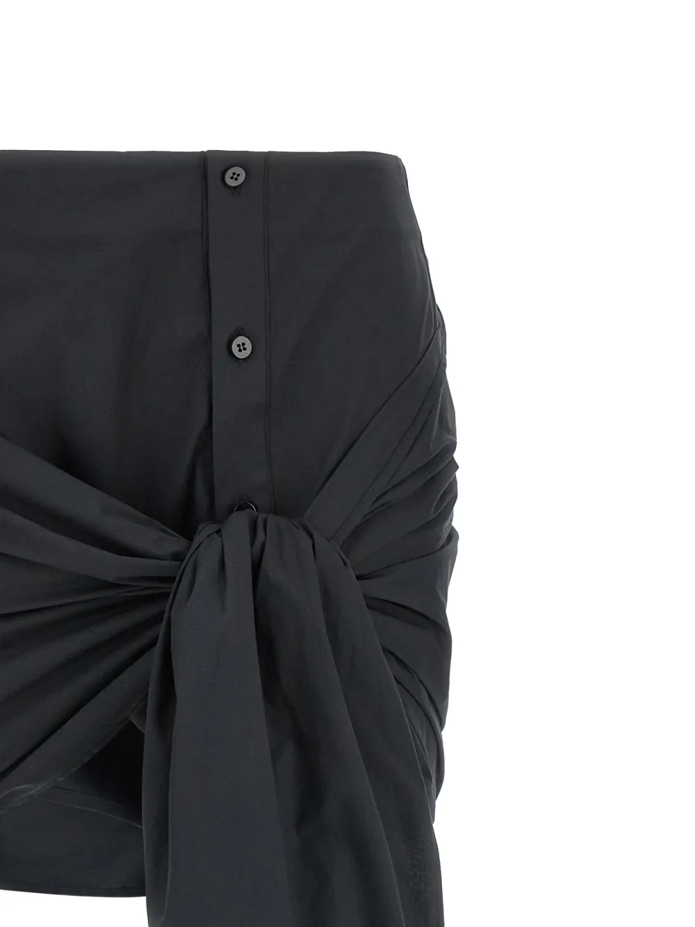 The Attico Midi-rok met geknoopt detail Zwart