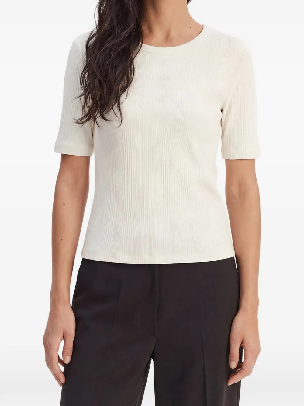 Calvin Klein ribbed T-shirt - Nude