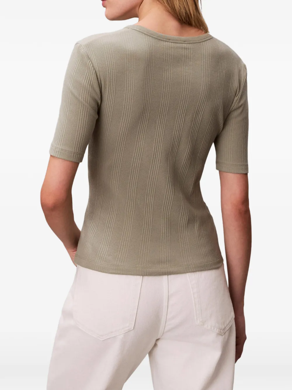  Calvin Klein Ribbed T-shirt - Green 