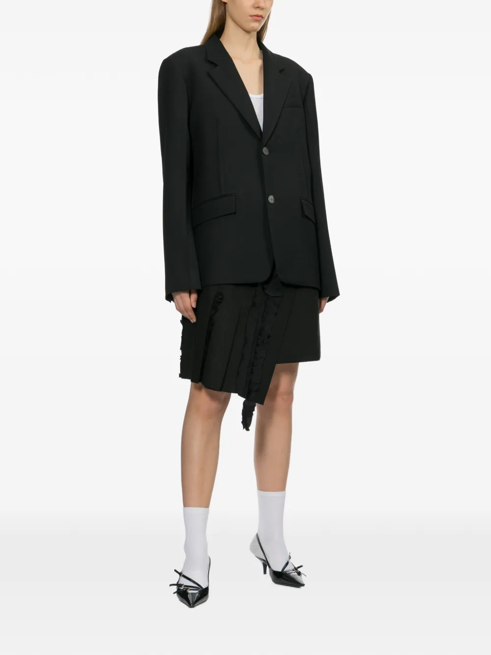 Ader Error Logo-embroidered Single-breasted Jacket In Black