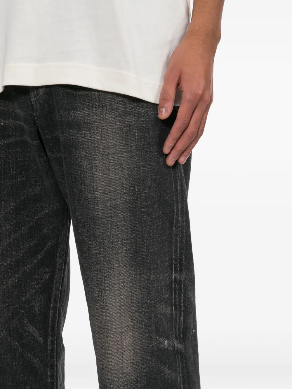 Neighborhood Jeans met wijde pijpen en vervaagd effect Zwart