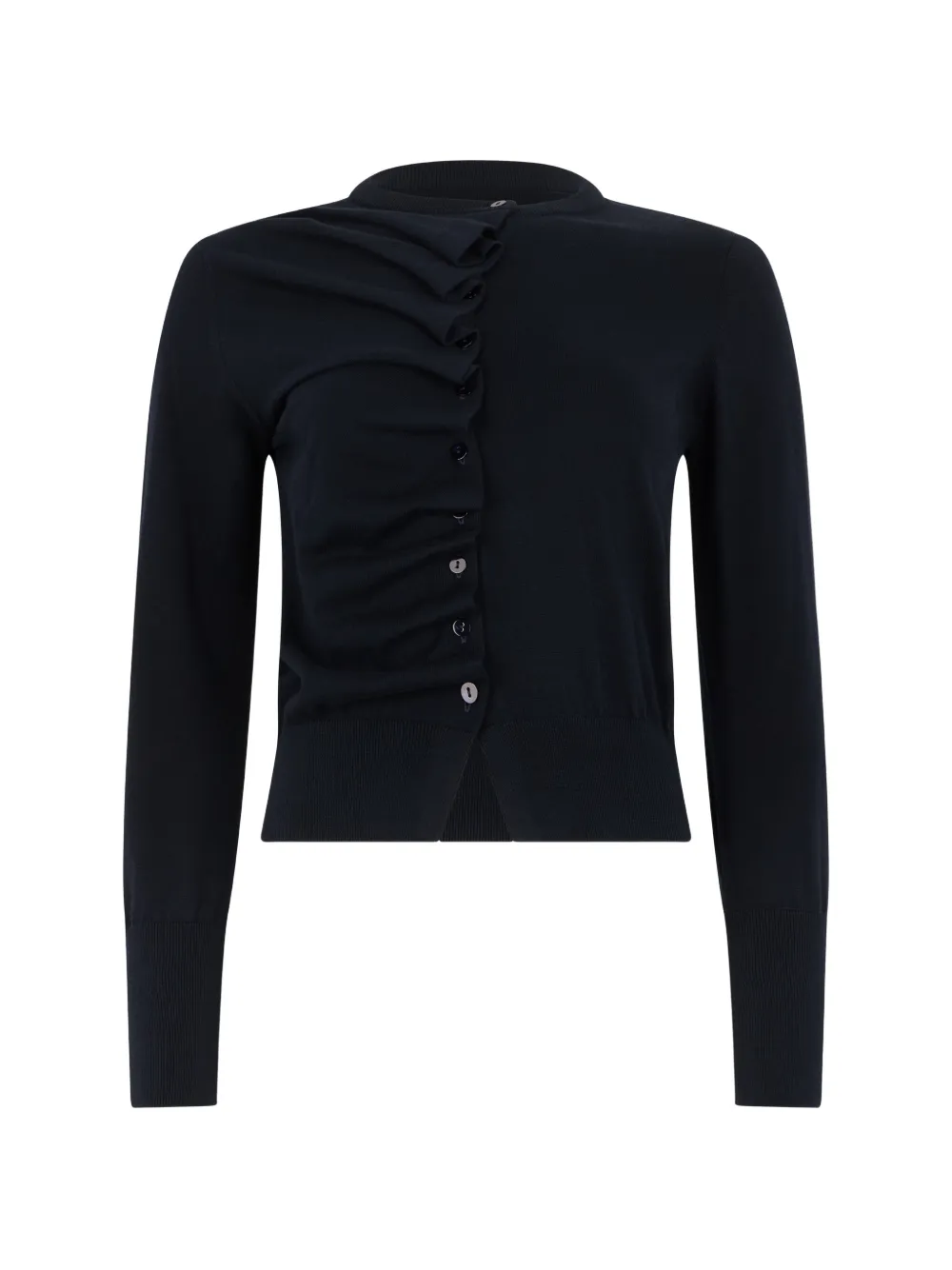 ALPHA STUDIO ruffled-detail cardigan - Black