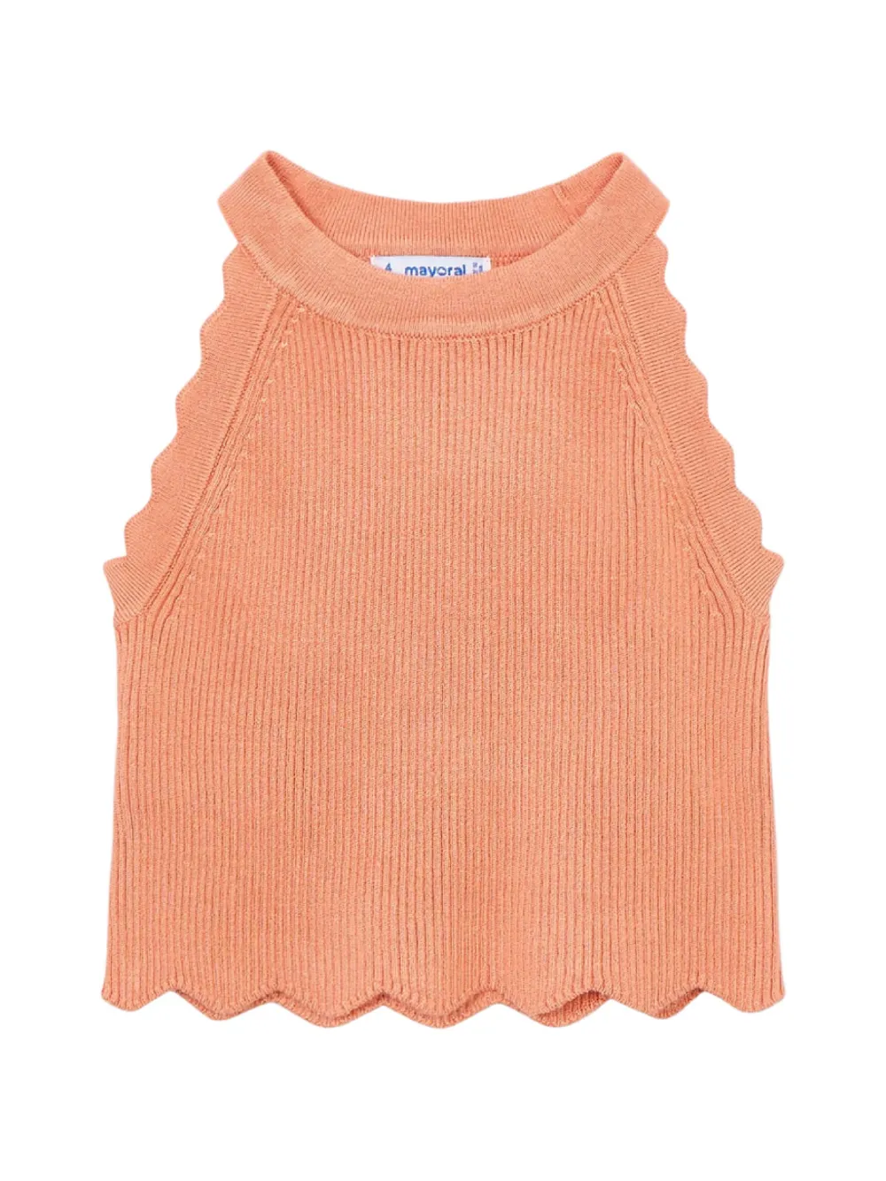 Mayoral scalloped round-neck top - Arancione