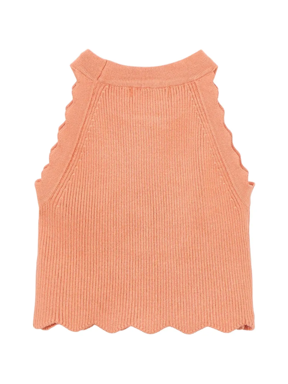  Mayoral Scalloped Round-neck Top - Orange 
