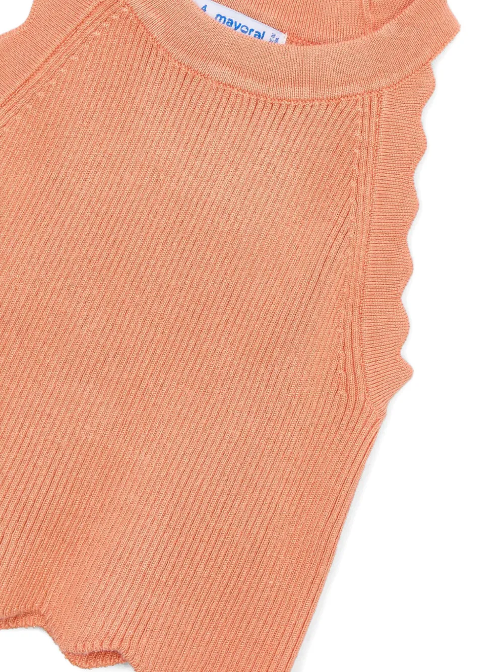  Mayoral Scalloped Round-neck Top - Orange 