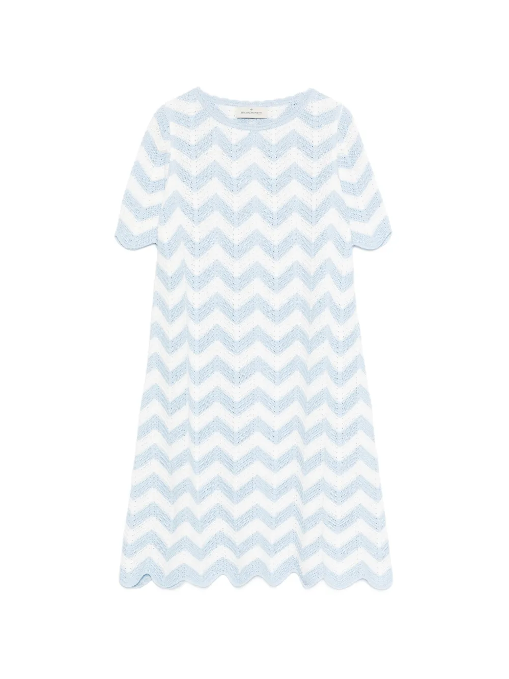 Bruno Manetti zigzag scalloped mini dress - Blu